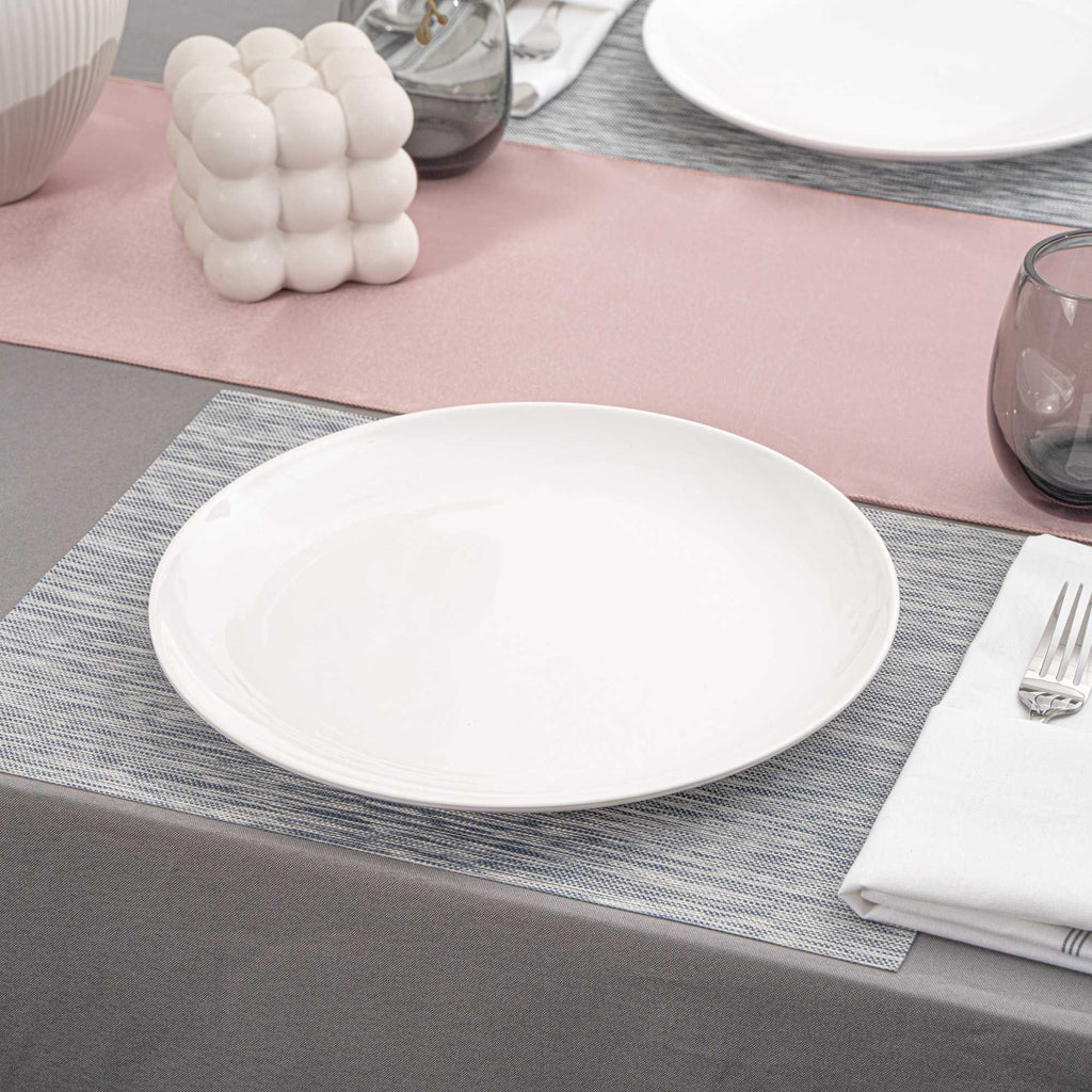 Voga Round White Melamine Extra Large Plate - Classic, Rimless - 12" x 12" x 1 1/4" - 10 count box