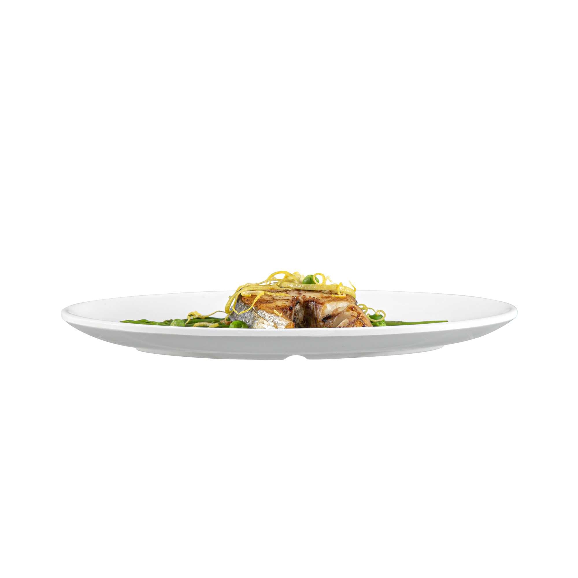 Voga Oval White Melamine Small Plate - Classic - 10" x 7" x 3/4" - 10 count box