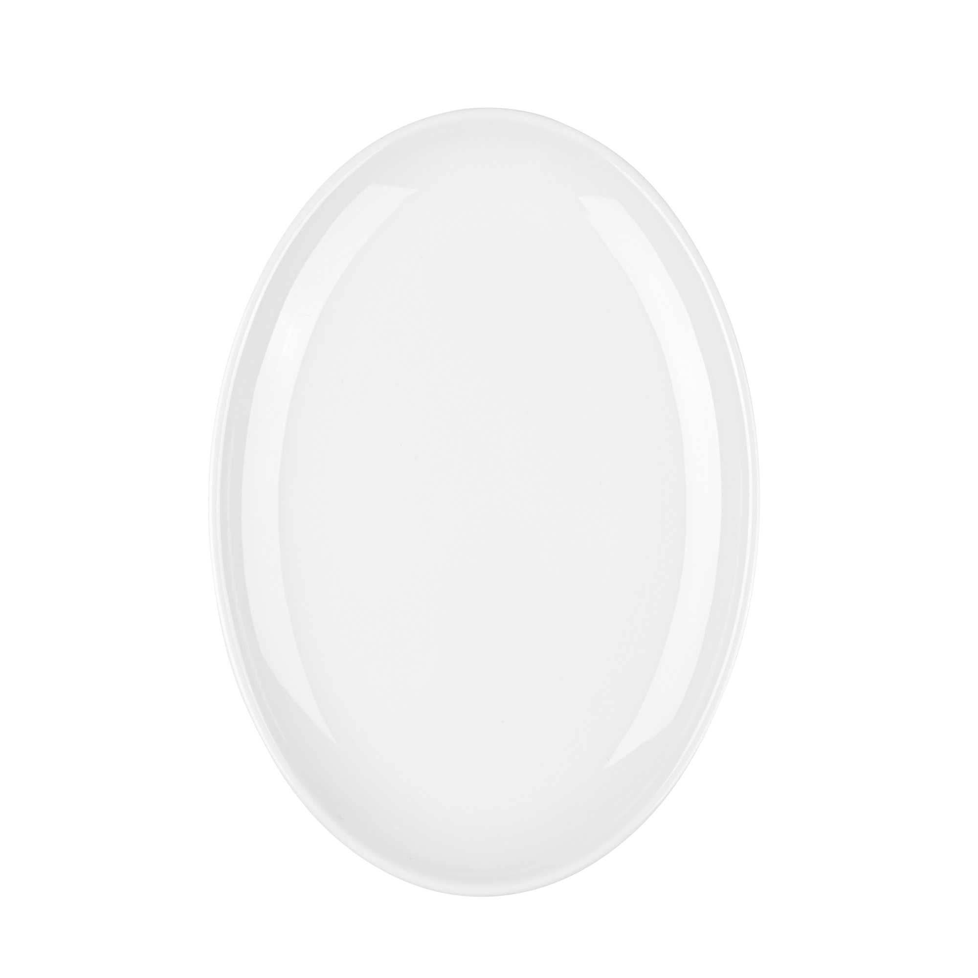 Voga Oval White Melamine Small Plate - Classic - 10" x 7" x 3/4" - 10 count box