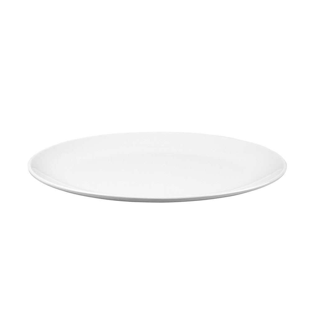 Voga Oval White Melamine Large Plate - Classic - 14" x 11" x 1" - 10 count box