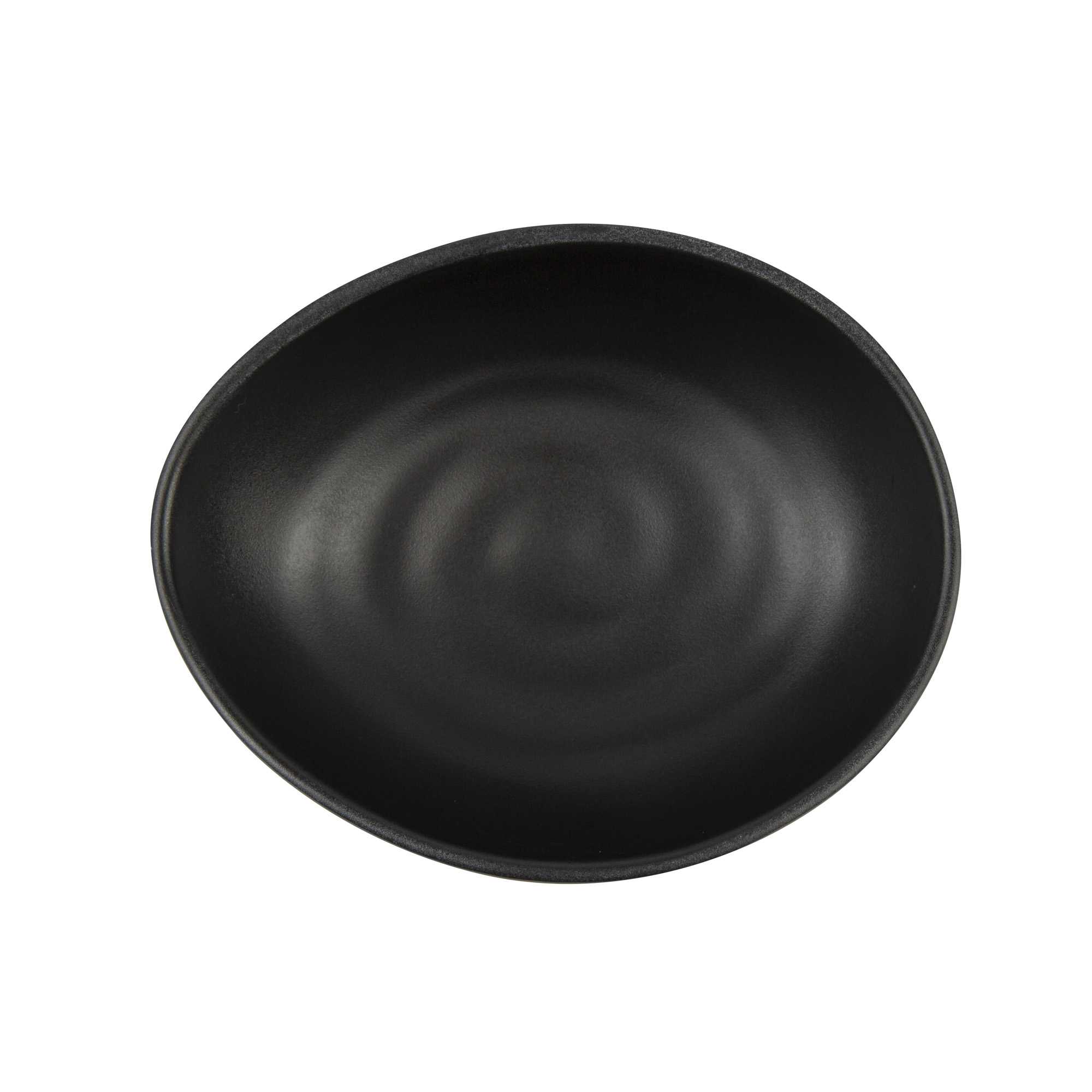 Voga 15 oz Round Black Melamine Freeform Small Bowl - Japonais, Black Stone - 7" x 5 1/2" x 2 1/2" - 2 count box
