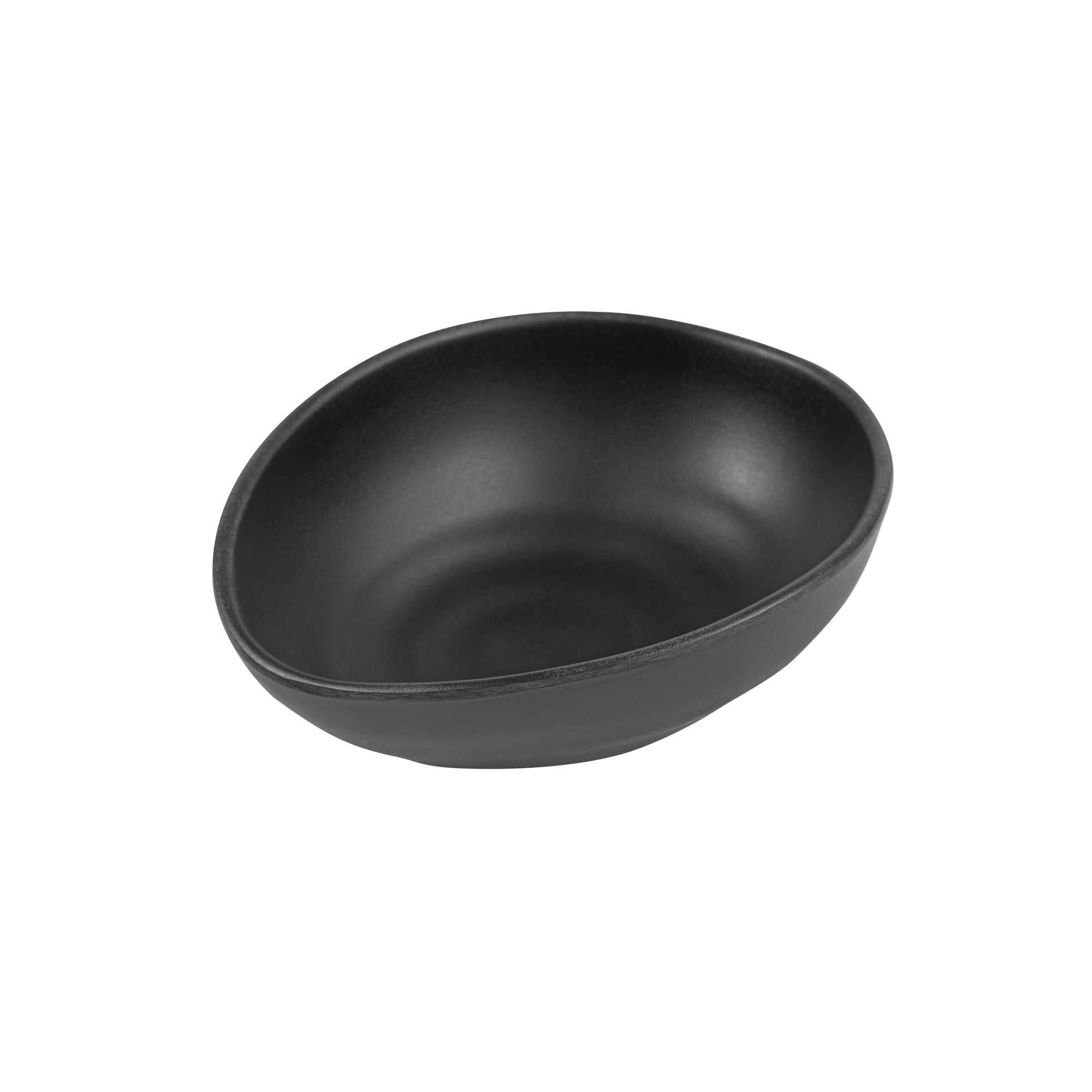 Voga 44 oz Round Black Melamine Freeform Large Bowl - Japonais, Black Stone - 9 1/2" x 7 3/4" x 3 1/2" - 2 count box