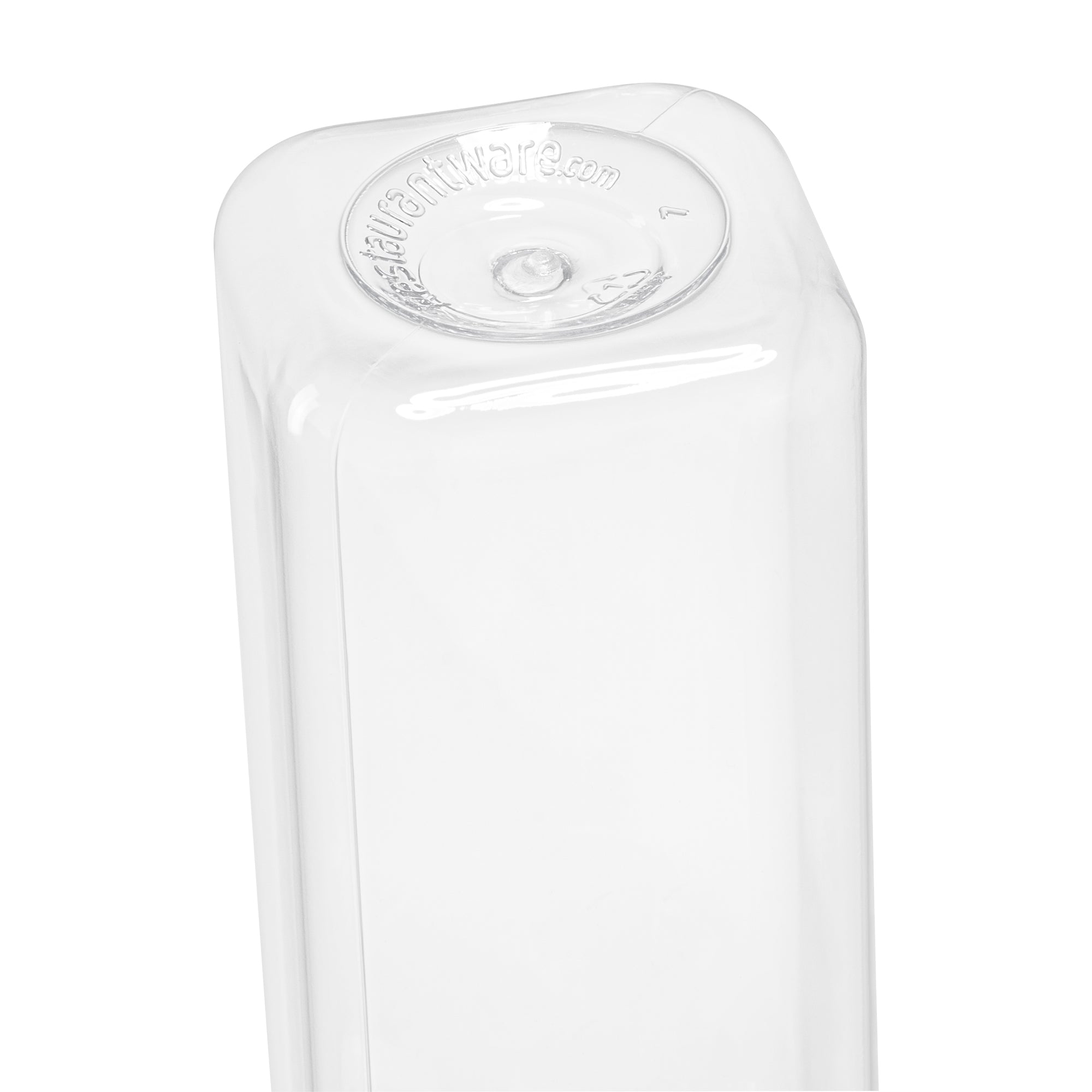 Bottle Tek 12 oz Square Clear Plastic Cold Pressed Juice Bottle - with Safety Cap - 2" x 2" x 6 1/2" - 100 count box