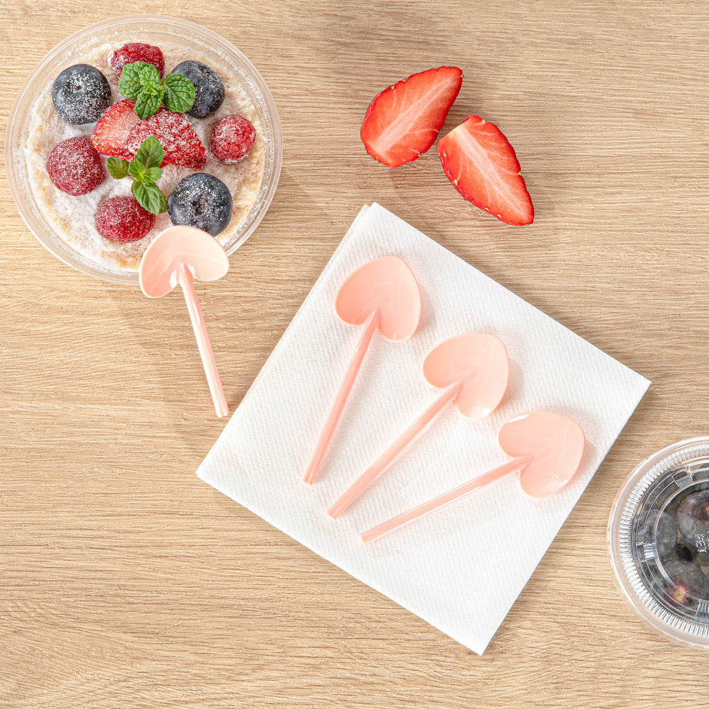 Coppetta Coral Plastic Love Shovel Spoon - 3 1/2" x 1 1/4" - 500 count box