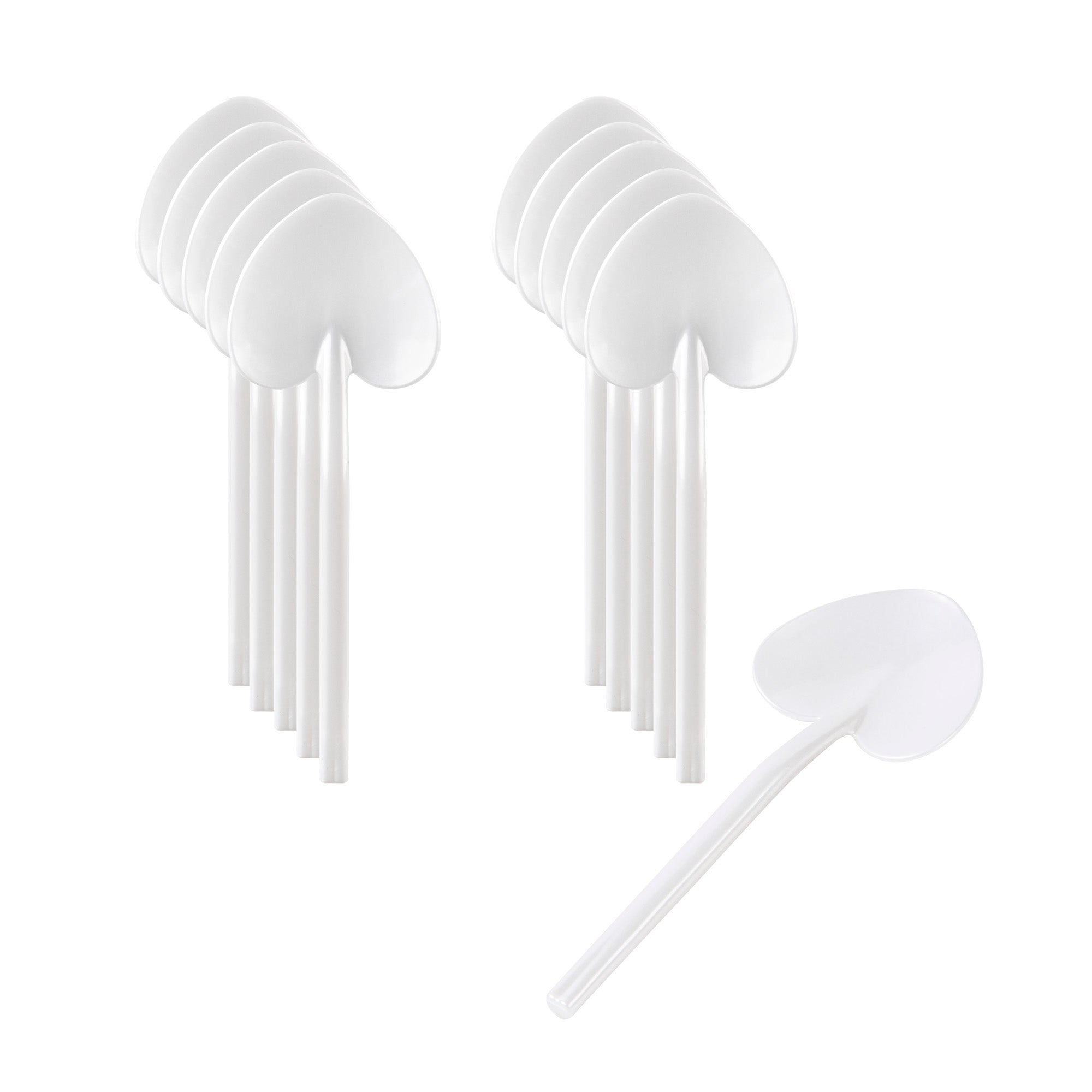 Coppetta Pearl White Plastic Love Shovel Spoon - 3 1/2" x 1 1/4" - 500 count box