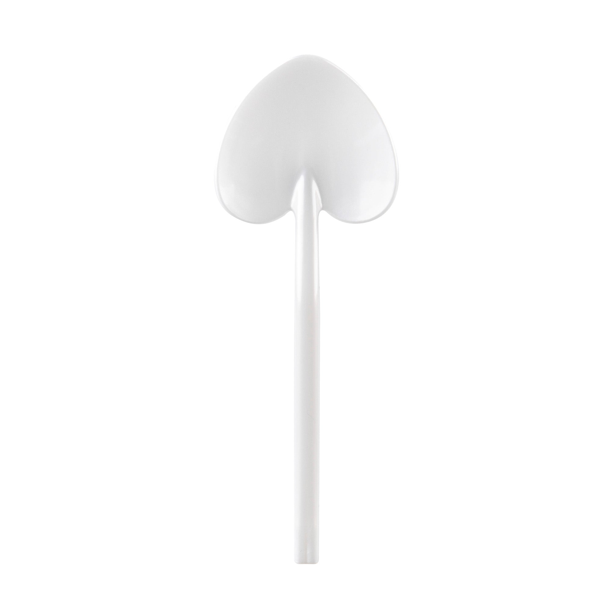 Coppetta Pearl White Plastic Love Shovel Spoon - 3 1/2" x 1 1/4" - 500 count box
