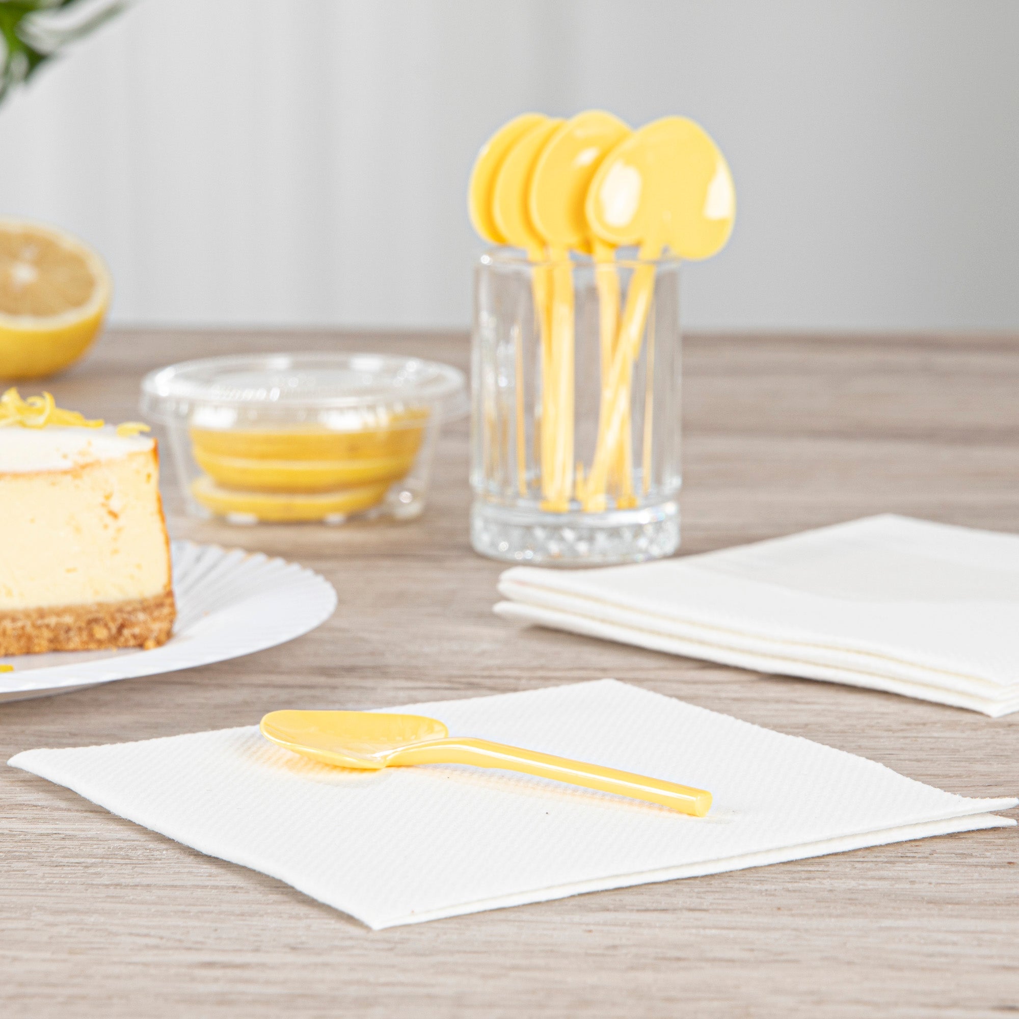 Coppetta Baby Yellow Plastic Love Shovel Spoon - 3 1/2" x 1 1/4" - 500 count box