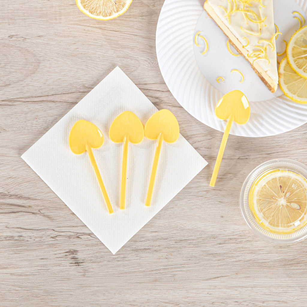 Coppetta Baby Yellow Plastic Love Shovel Spoon - 3 1/2" x 1 1/4" - 500 count box