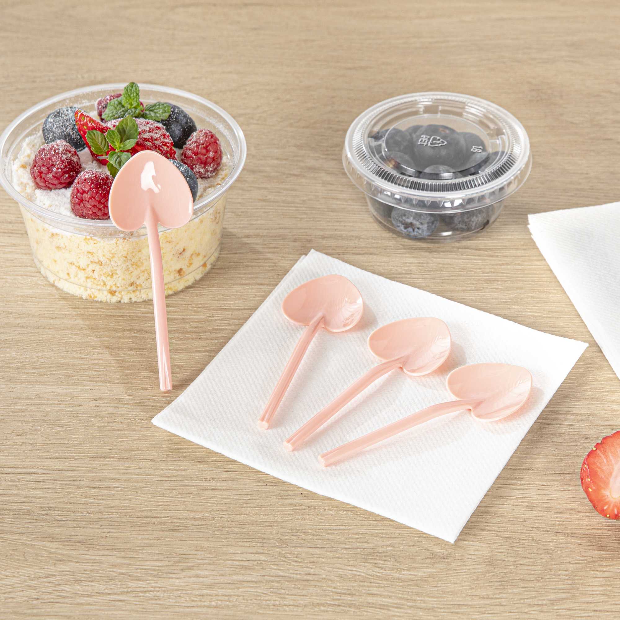 Coppetta Coral Plastic Love Shovel Spoon - 3 1/2" x 1 1/4" - 100 count box