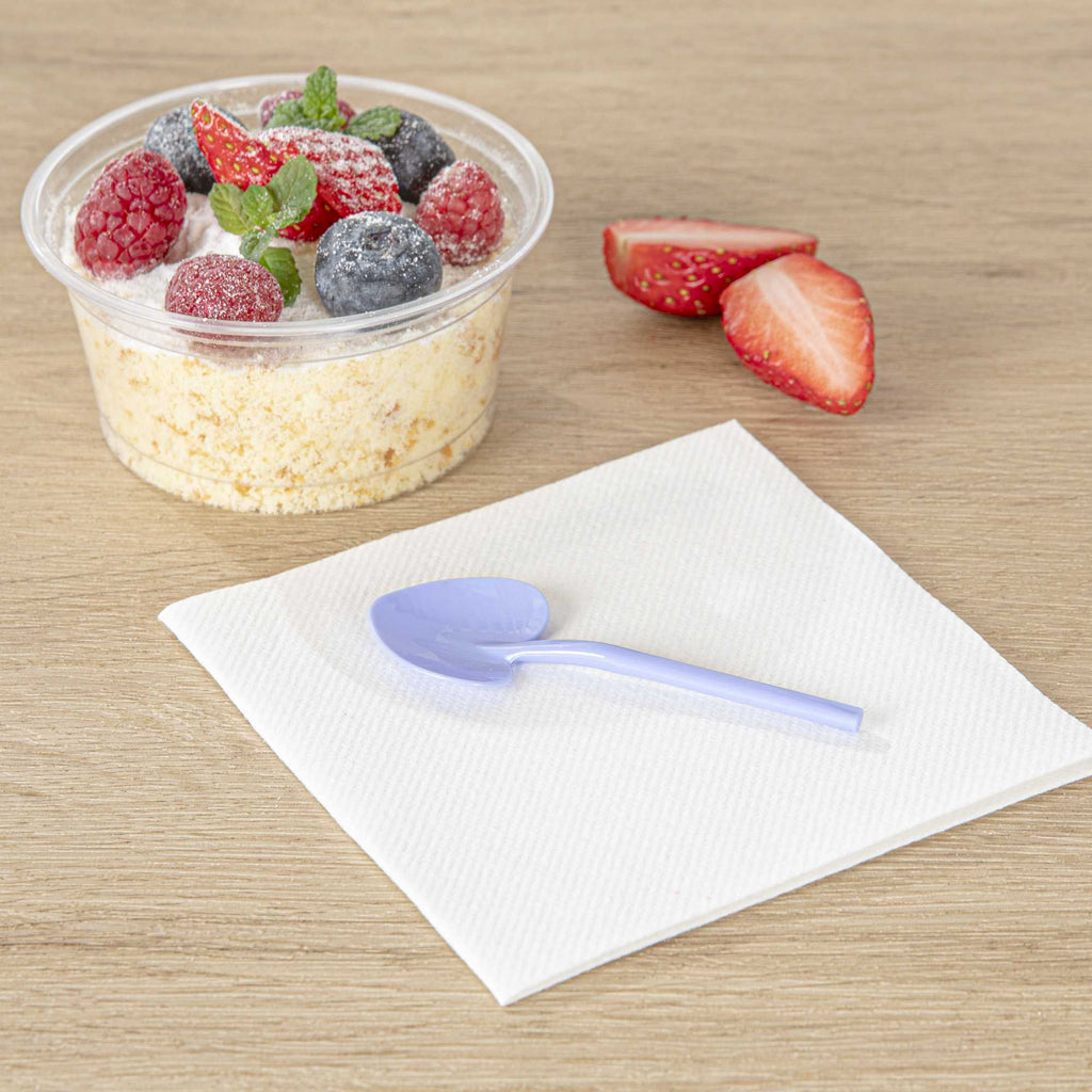 Coppetta Periwinkle Plastic Love Shovel Spoon - 3 1/2" x 1 1/4" - 100 count box