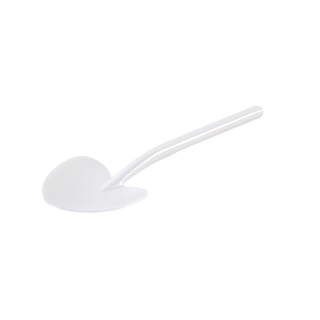Coppetta Pearl White Plastic Love Shovel Spoon - 3 1/2" x 1 1/4" - 100 count box