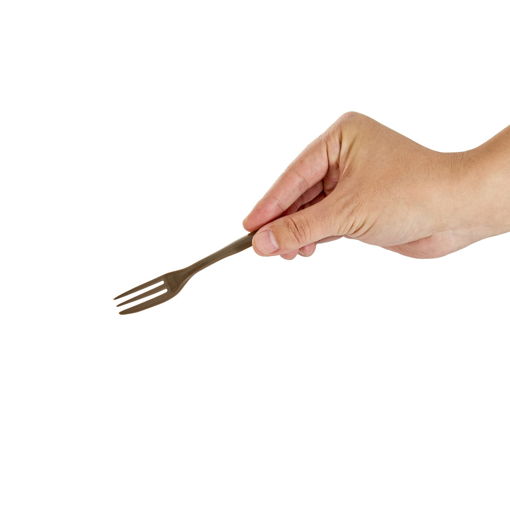 Coppetta Fashion Gray Plastic Cake Fork with Knife Edge - 4" x 3/4" - 500 count box
