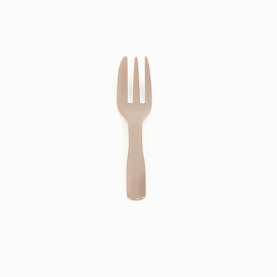 Coppetta Fashion Gray Plastic Cake Fork with Knife Edge - 4" x 3/4" - 500 count box