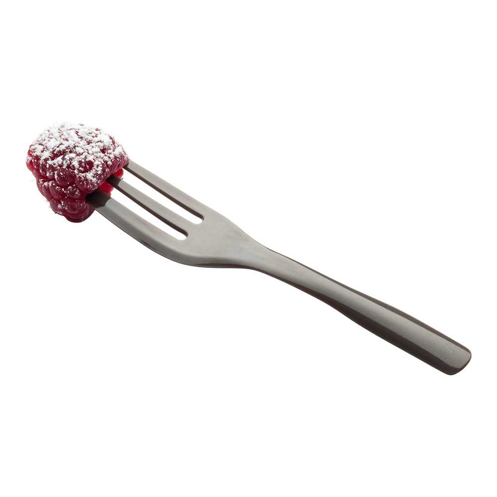 Coppetta Fashion Gray Plastic Cake Fork with Knife Edge - 4" x 3/4" - 100 count box