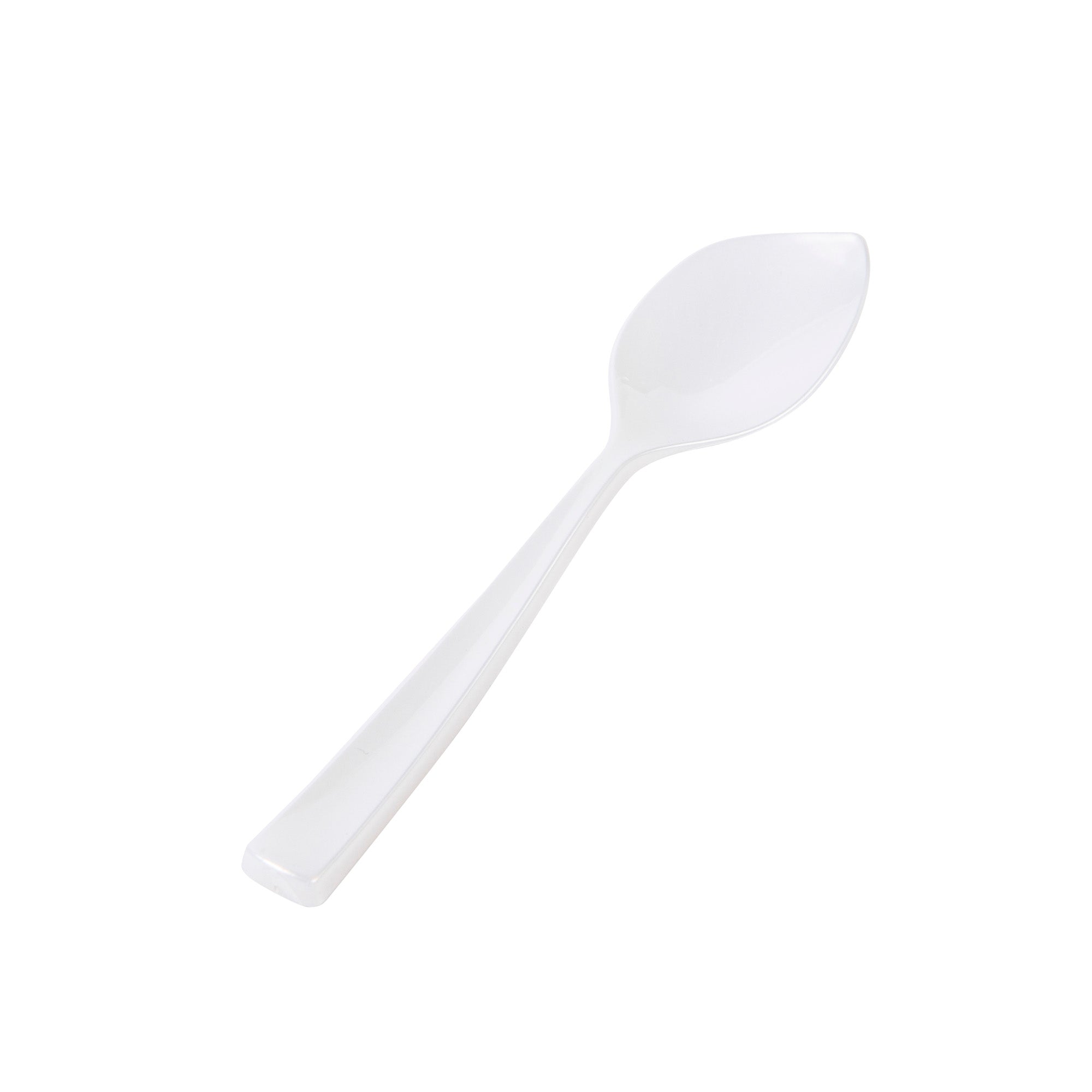 Coppetta Pearl White Plastic Petal Spoon - 4 1/2" x 1" - 500 count box