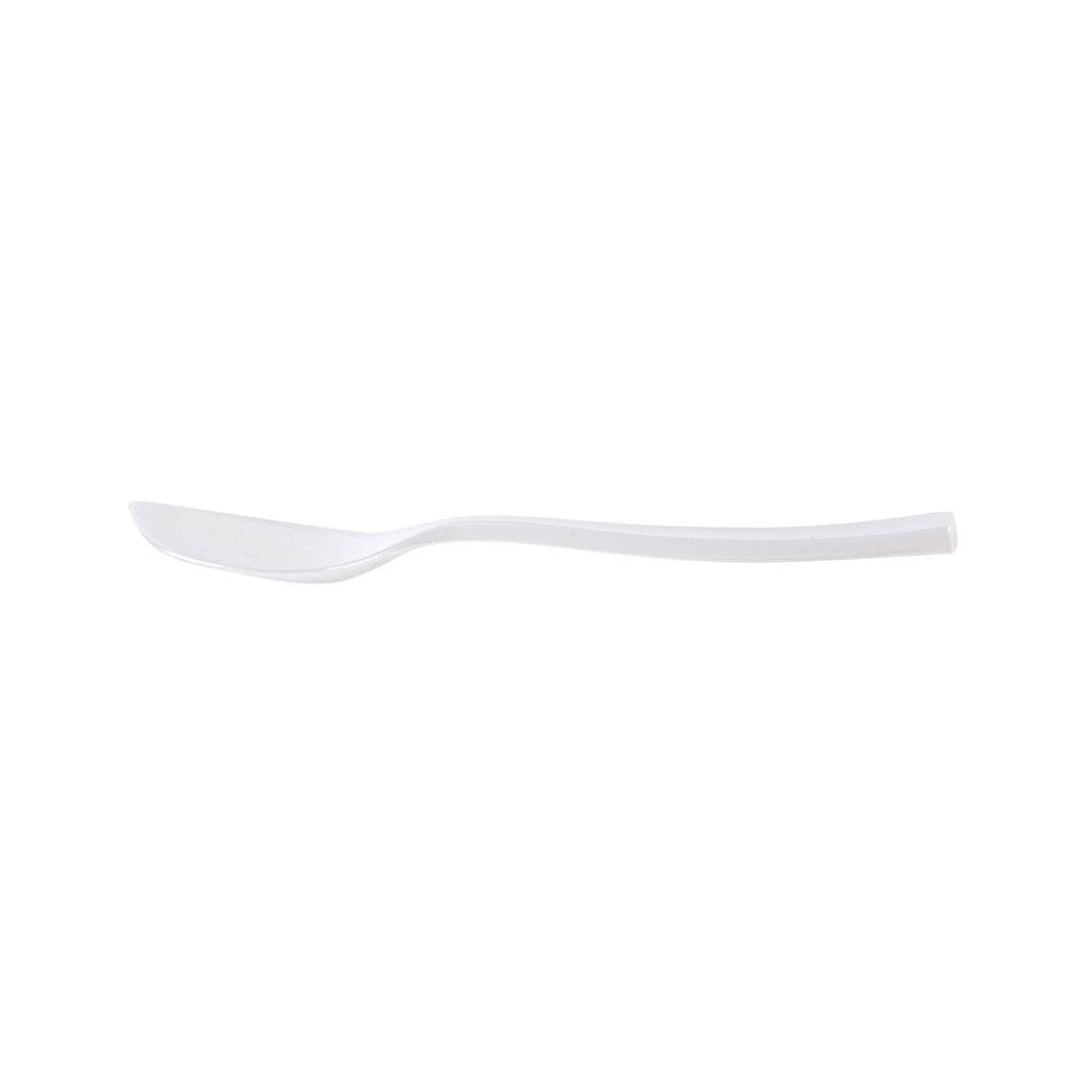Coppetta Pearl White Plastic Petal Spoon - 4 1/2" x 1" - 500 count box