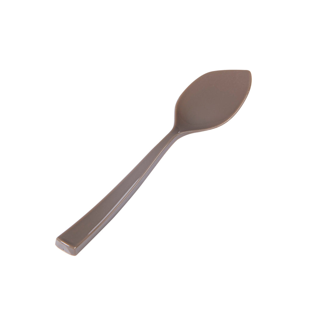 Coppetta Fashion Gray Plastic Petal Spoon - 4 1/2" x 1" - 100 count box