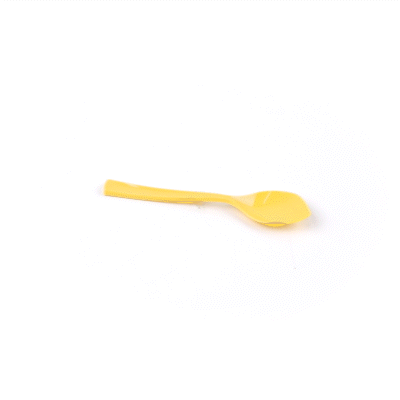 Coppetta Baby Yellow Plastic Petal Spoon - 4 1/2" x 1" - 100 count box