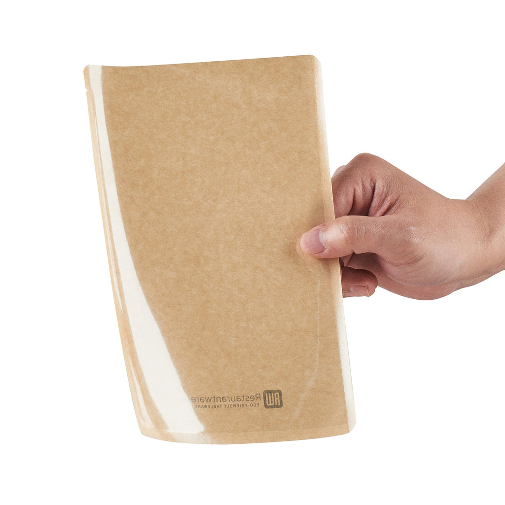 Bag Tek Kraft Plastic Small Sandwich and Snack Bag - Heat Sealable - 8 1/4" x 5 1/4" - 100 count box