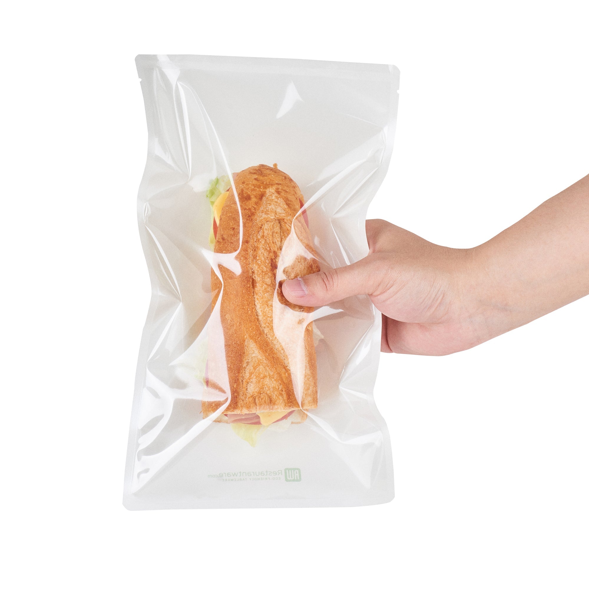 Bag Tek White Plastic Large Sandwich and Snack Bag - Heat Sealable - 11 1/2" x 6 3/4" - 100 count box