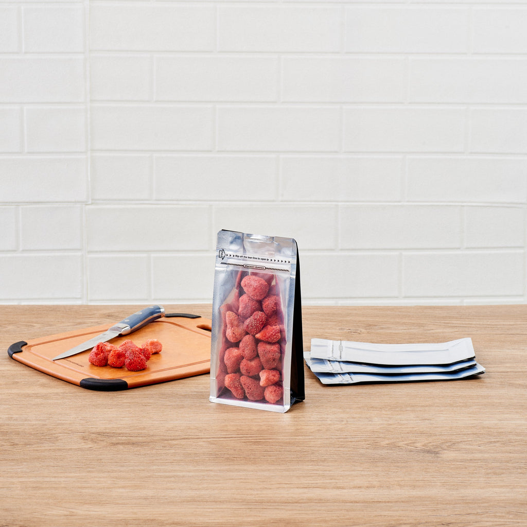 Bag Tek Black Plastic Small Snack Bag - Double Seal, Rip Lock, Heat Sealable - 8" x 4" x 2 1/2" - 100 count box