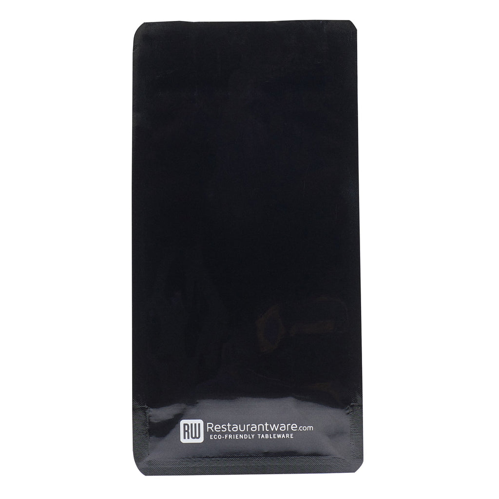 Bag Tek Black Plastic Small Snack Bag - Double Seal, Rip Lock, Heat Sealable - 8" x 4" x 2 1/2" - 100 count box