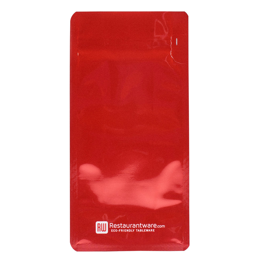 Bag Tek Red Plastic Small Snack Bag - Double Seal, Rip Lock, Heat Sealable - 8" x 4" x 2 1/2" - 100 count box