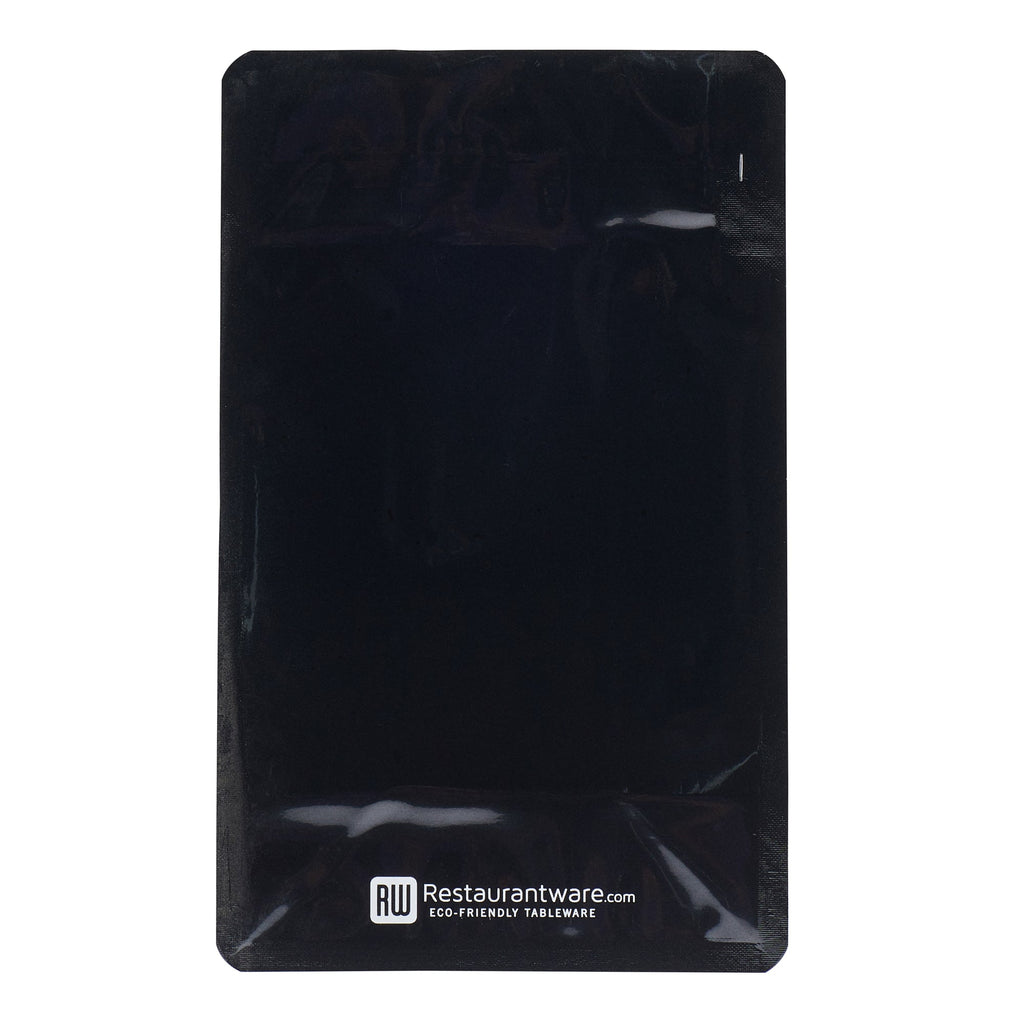 Bag Tek Black Plastic Medium Snack Bag - Double Seal, Rip Lock, Heat Sealable - 8" x 5" x 3 1/4" - 100 count box