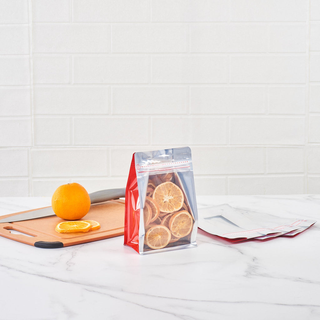 Bag Tek Red Plastic Medium Snack Bag - Double Seal , Rip Lock, Heat Sealable - 8" x 5" x 3 1/4" - 100 count box