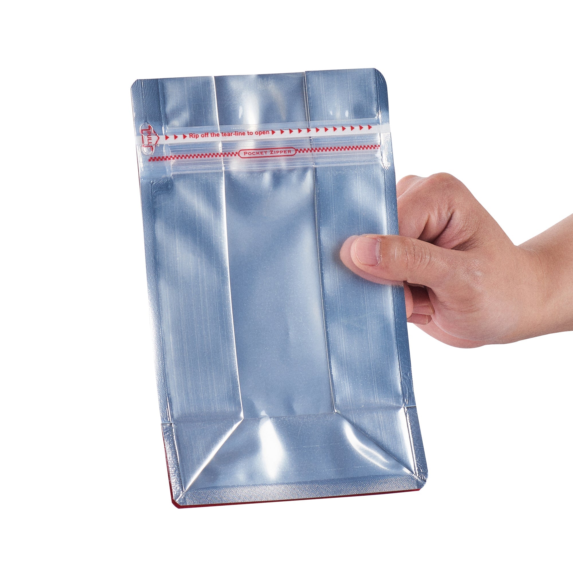 Bag Tek Red Plastic Medium Snack Bag - Double Seal , Rip Lock, Heat Sealable - 8" x 5" x 3 1/4" - 100 count box
