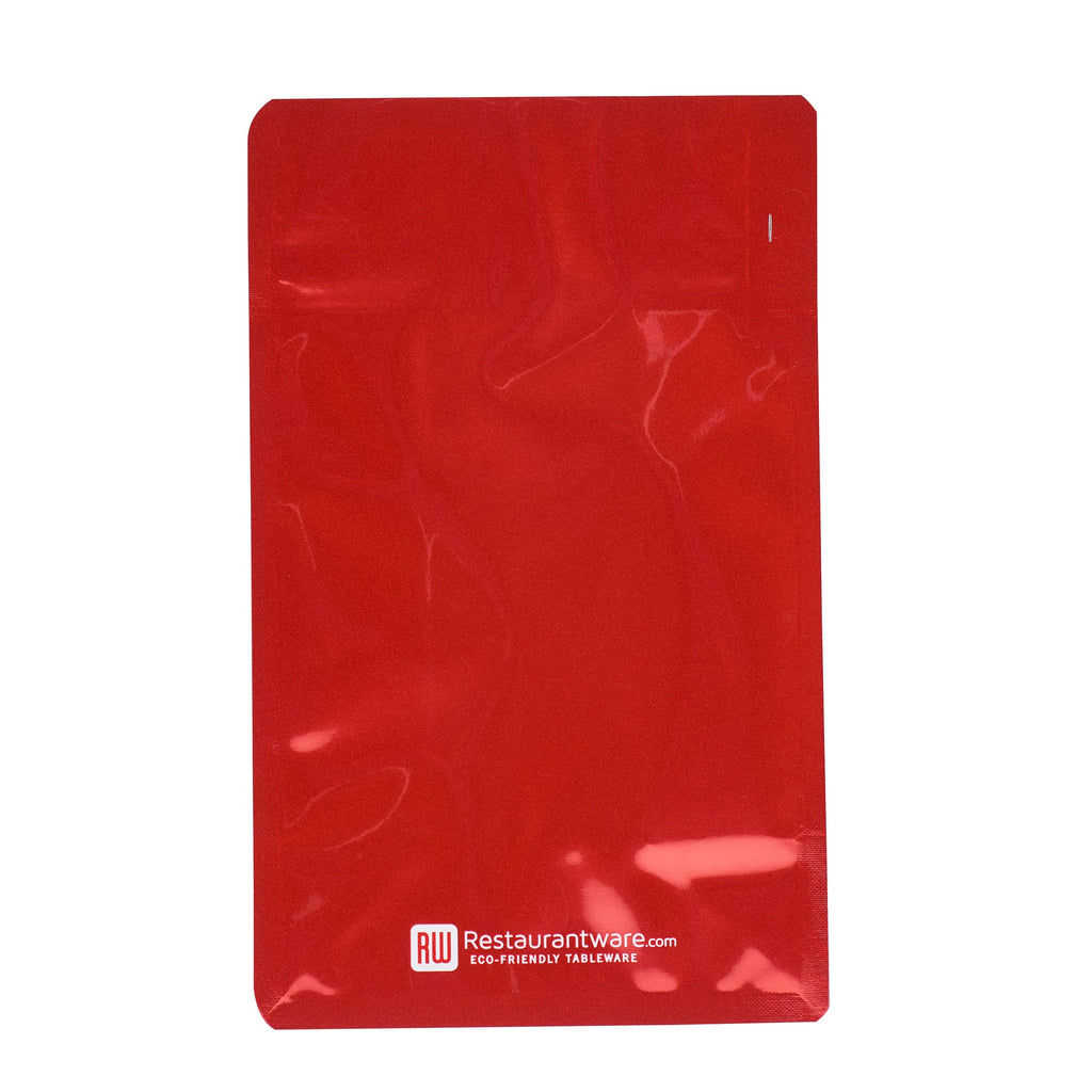 Bag Tek Red Plastic Medium Snack Bag - Double Seal , Rip Lock, Heat Sealable - 8" x 5" x 3 1/4" - 100 count box