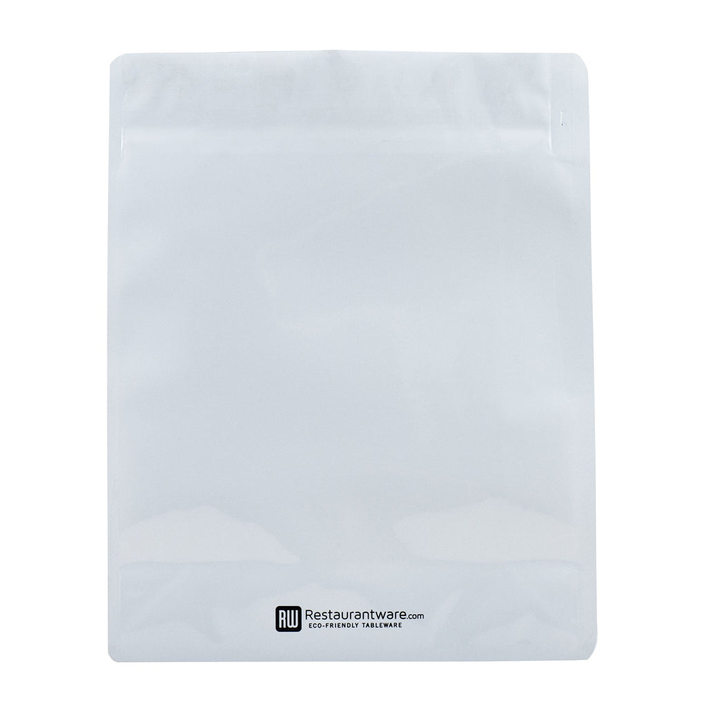 Bag Tek White Plastic Large Snack Bag - Double Seal, Rip Lock, Heat Sealable - 9 1/2" x 7 1/2" x 2 3/4" - 100 count box