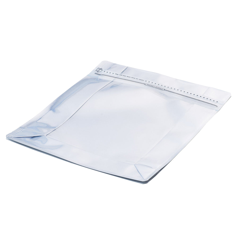 Bag Tek White Plastic Large Snack Bag - Double Seal, Rip Lock, Heat Sealable - 9 1/2" x 7 1/2" x 2 3/4" - 100 count box