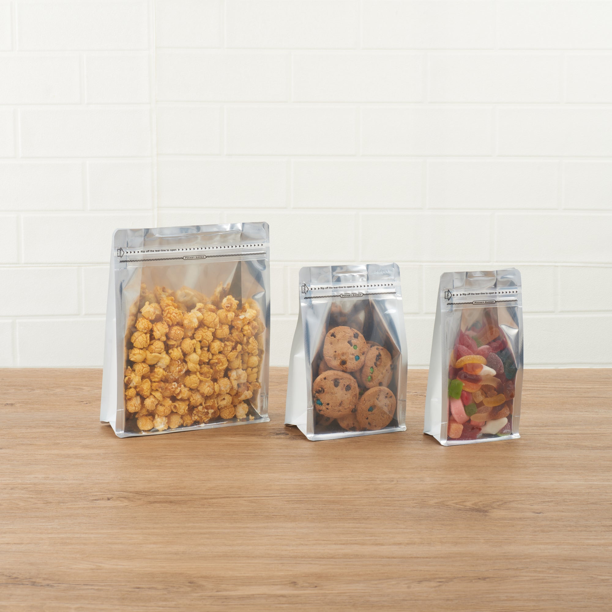 Bag Tek White Plastic Large Snack Bag - Double Seal, Rip Lock, Heat Sealable - 9 1/2" x 7 1/2" x 2 3/4" - 100 count box