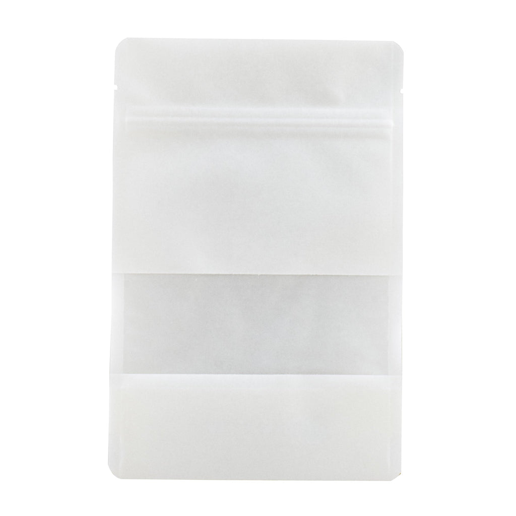 Bag Tek White Plastic Small Window Bag - Heat Sealable - 7" x 4 3/4" x 1 1/2" - 100 count box