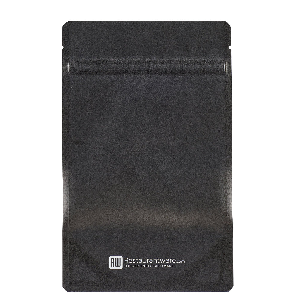 Bag Tek Black Plastic Medium Window Bag - Heat Sealable - 8" x 5" x 1 3/4" - 100 count box