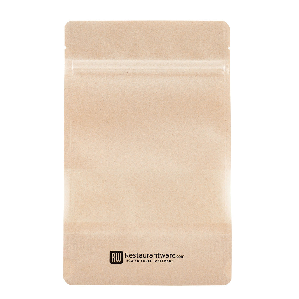 Bag Tek Kraft Plastic Medium Window Bag - Heat Sealable - 8" x 5" x 1 3/4" - 100 count box