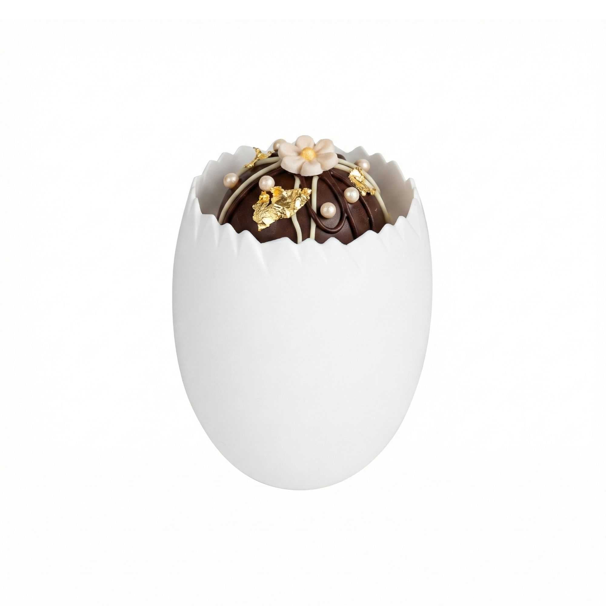 Mini Serve 2 oz White Plastic Cracked Uovo Cup - 1 3/4" x 1 3/4" x 2 1/4" - 100 count box
