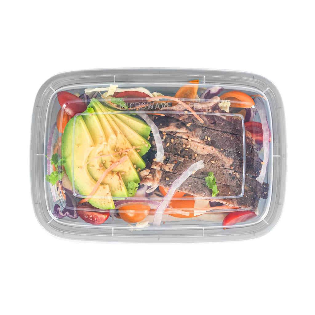 Asporto 16 oz Rectangle Silver Plastic To Go Box - with Clear Lid, Microwavable - 7 3/4" x 5 1/2" x 1 1/2" - 100 count box