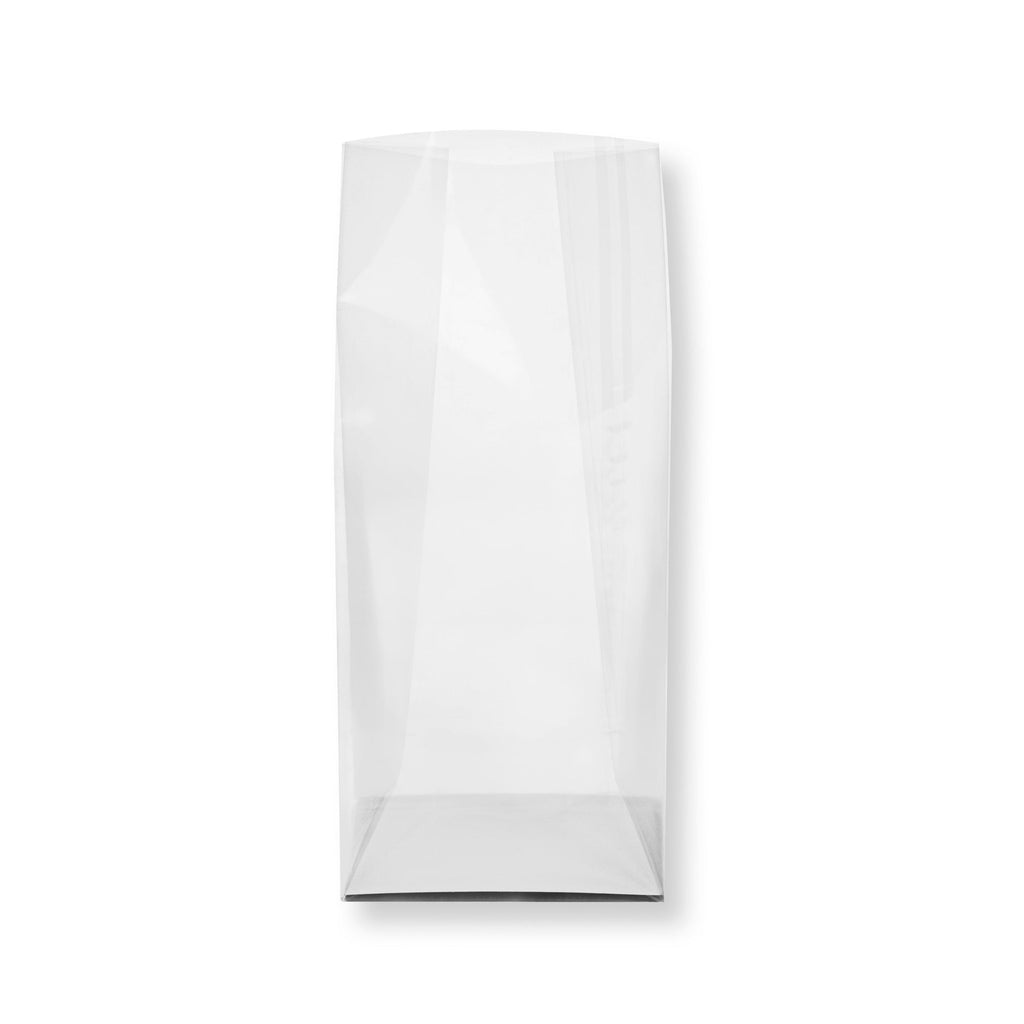 Bag Tek Clear Plastic Gusset Bag - Flat Bottom, Paper Insert, Heat Sealable - 5" x 3" x 12" - 100 count box