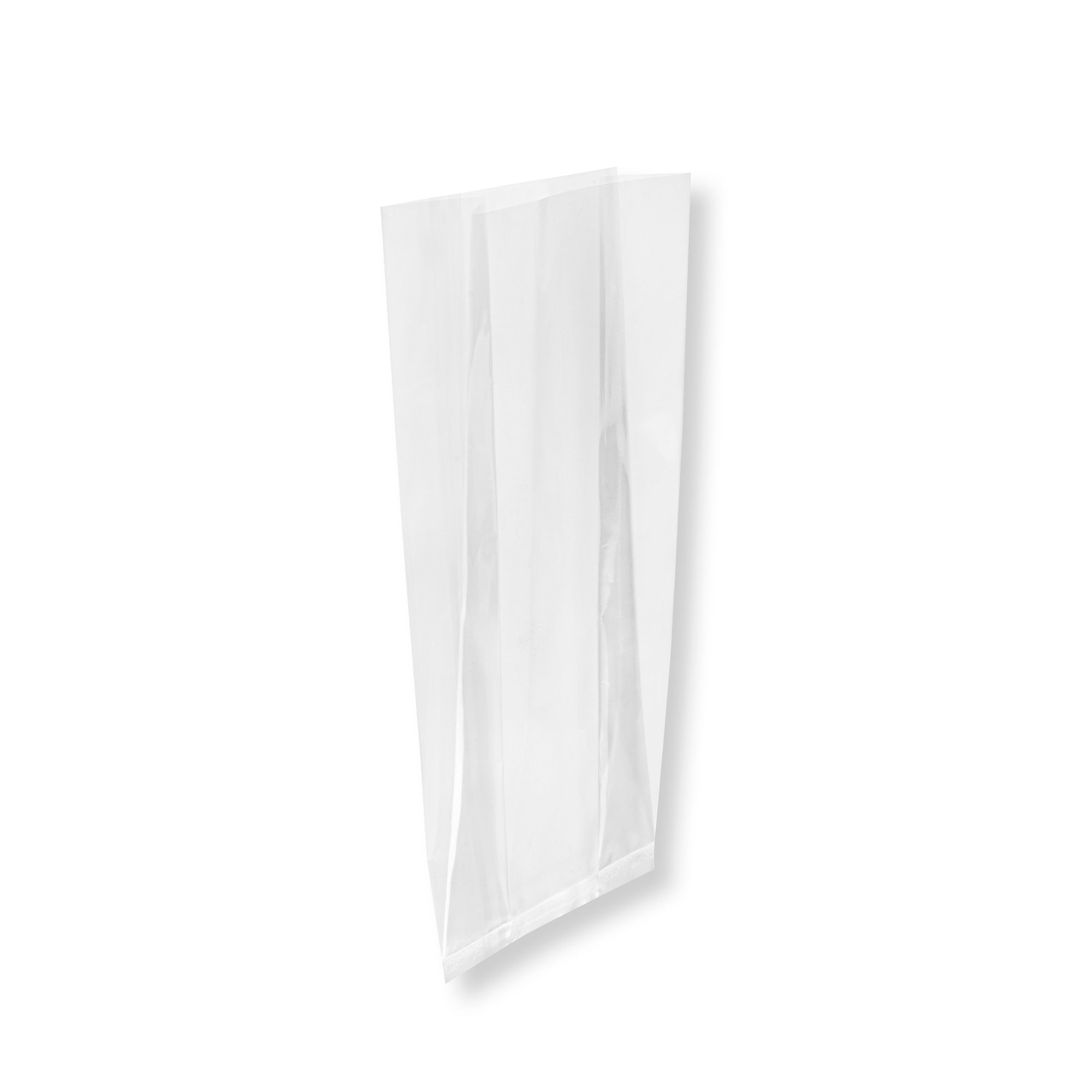 Bag Tek Clear Plastic Gusset Bag - High Clarity, Heat Sealable - 4" x 2 1/4" x 8" - 100 count box