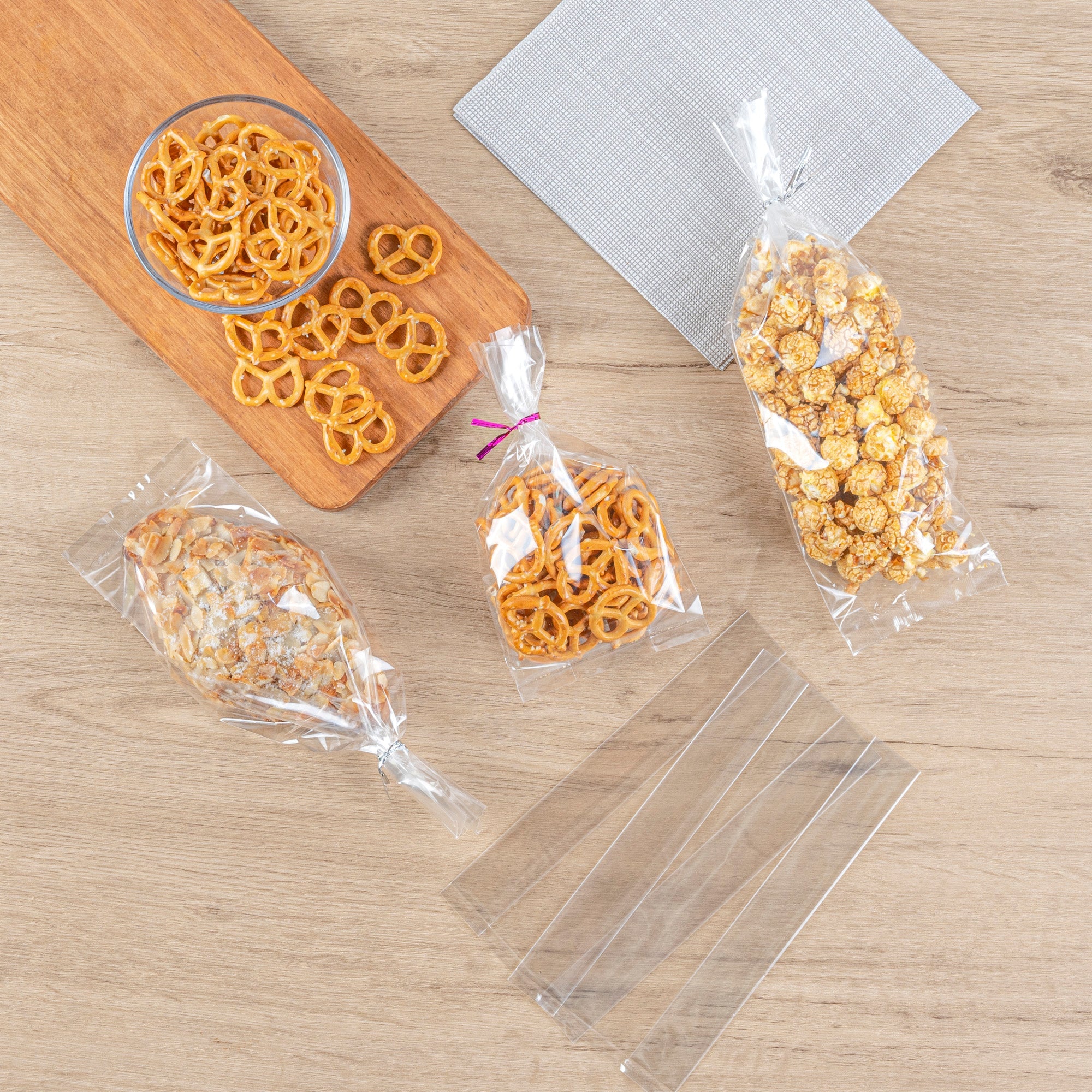 Bag Tek Clear Plastic Gusset Bag - High Clarity, Heat Sealable - 4" x 2 1/4" x 8" - 100 count box