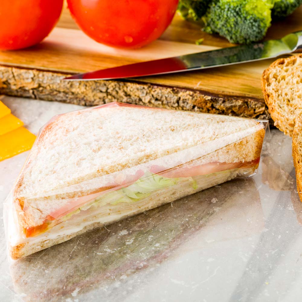 Chef 101 Clear Plastic Sandwich Wrap - High Clarity - 9 3/4" x 9 3/4" - 100 count box