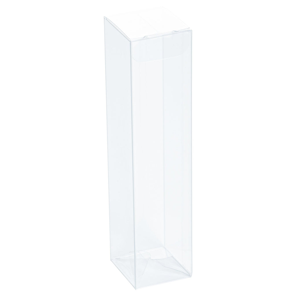 Sweet Vision Clear Plastic Favor Box - Tuck Top, Pop & Lock Bottom - 1 1/2" x 1 1/2" x 6 1/4" - 100 count box