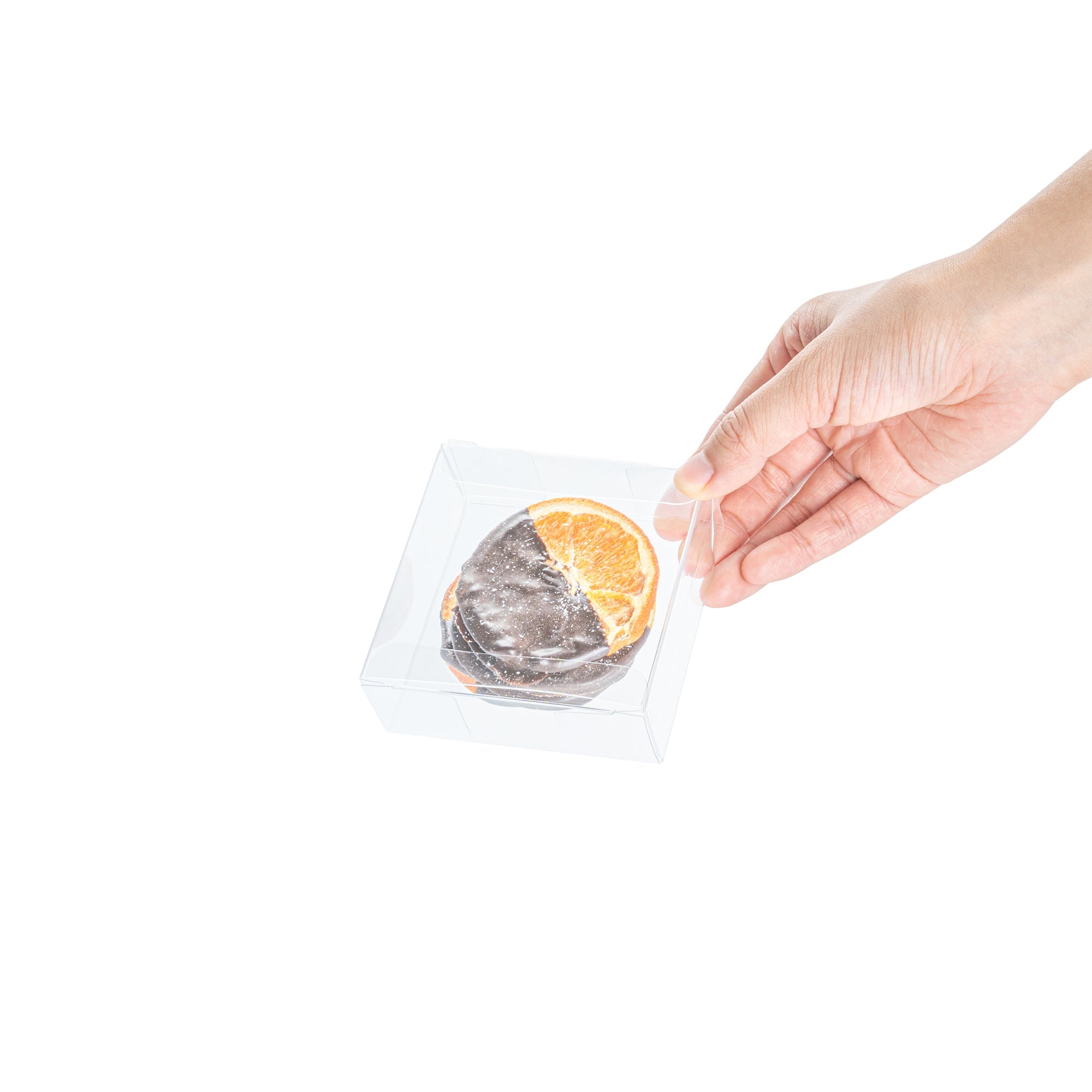 Sweet Vision Square Clear Plastic Candy Box - 3 1/4" x 1 x 3 1/4" - 100 count box