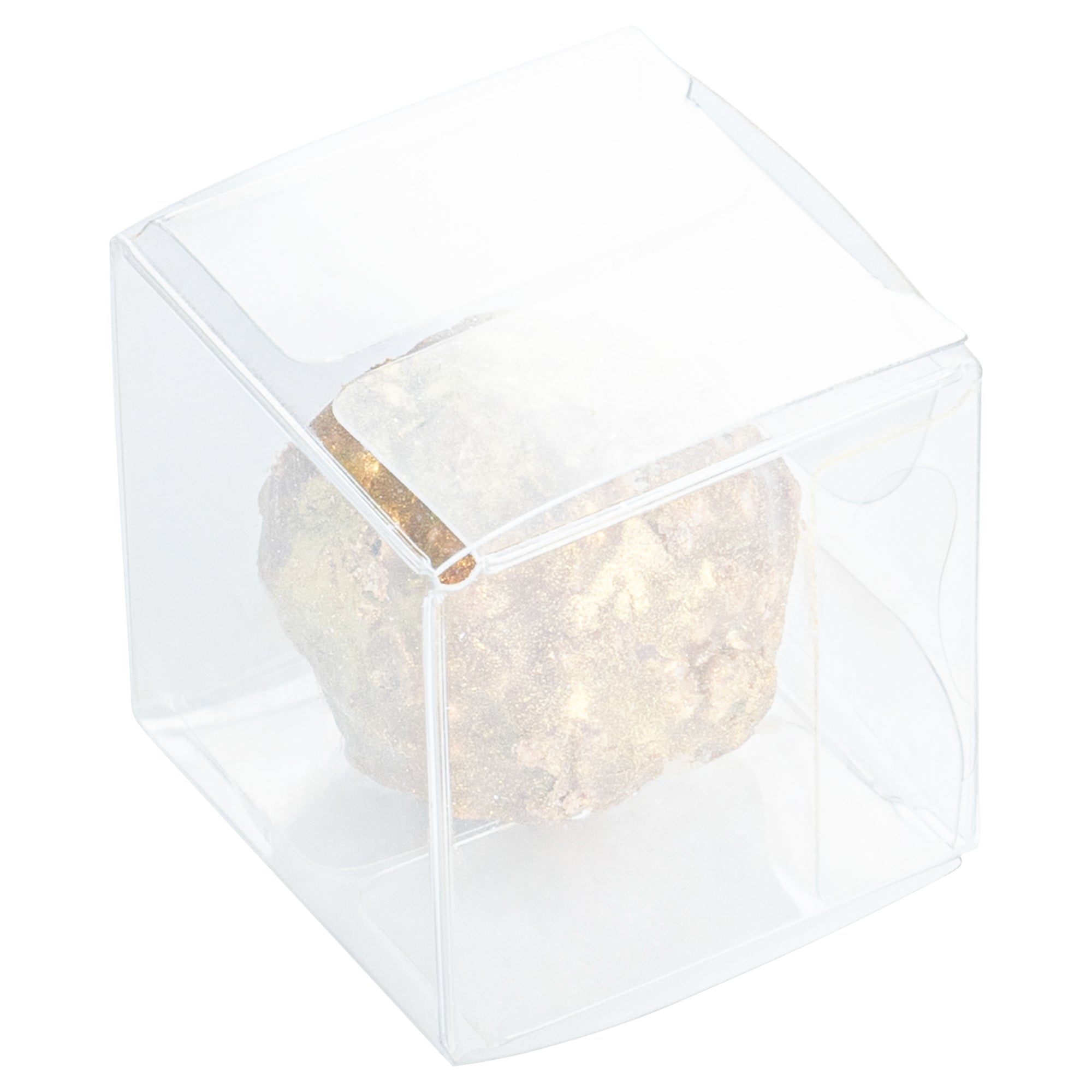 Sweet Vision Cube Clear Plastic Favor Box - Folding Top - 1 1/2" x 1 1/2" x 1 1/2" - 100 count box