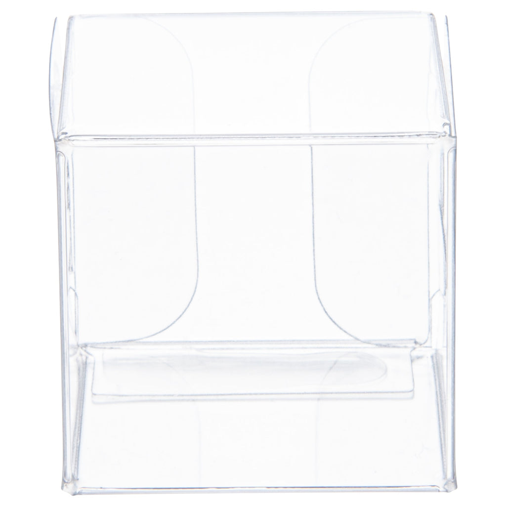 Sweet Vision Cube Clear Plastic Favor Box - Folding Top - 1 1/2" x 1 1/2" x 1 1/2" - 100 count box