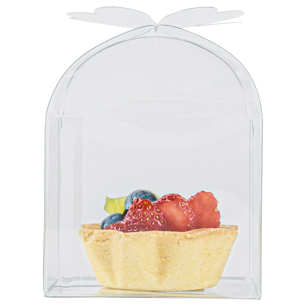Sweet Vision Clear Plastic Gift Box - Clover Leaf Top - 2 3/4" x 2 3/4" x 2 1/2" - 100 count box