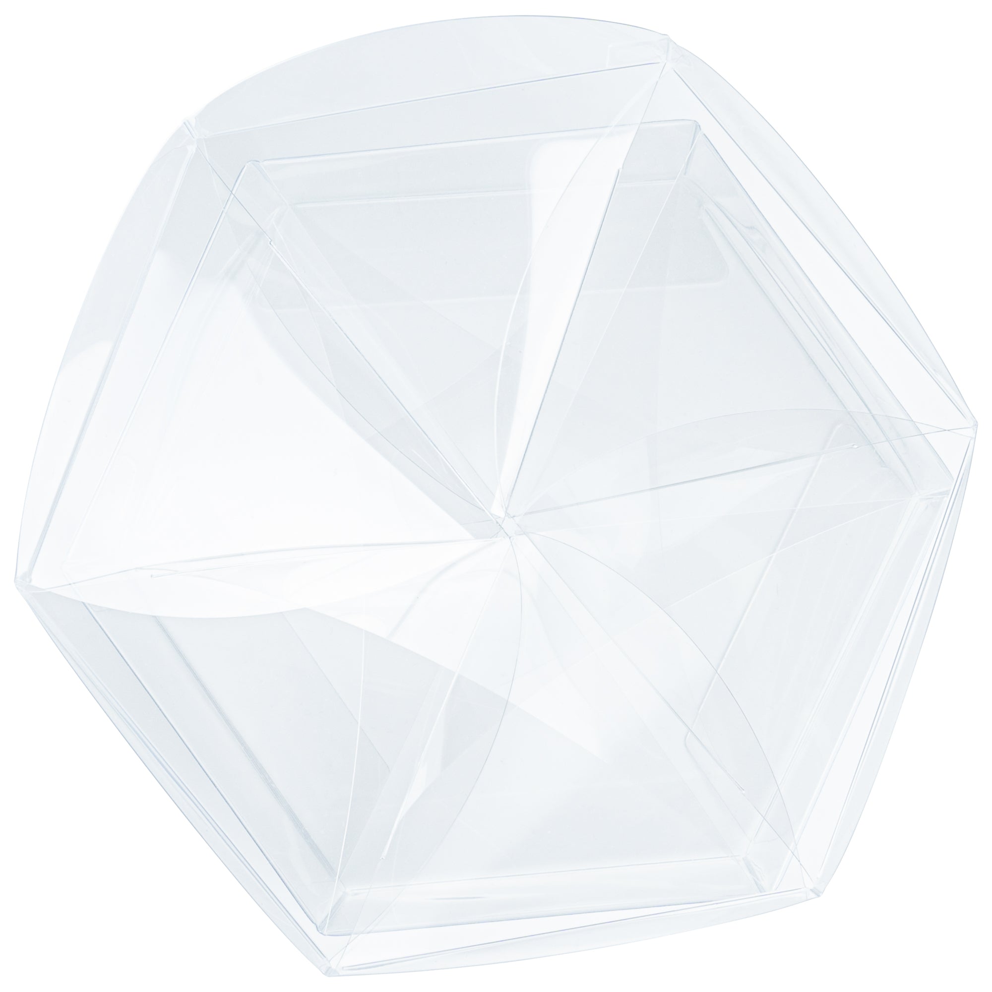 Sweet Vision Clear Plastic Gift Box - Flower Top - 6 1/2" x 7 1/2" x 7 3/4" - 100 count box