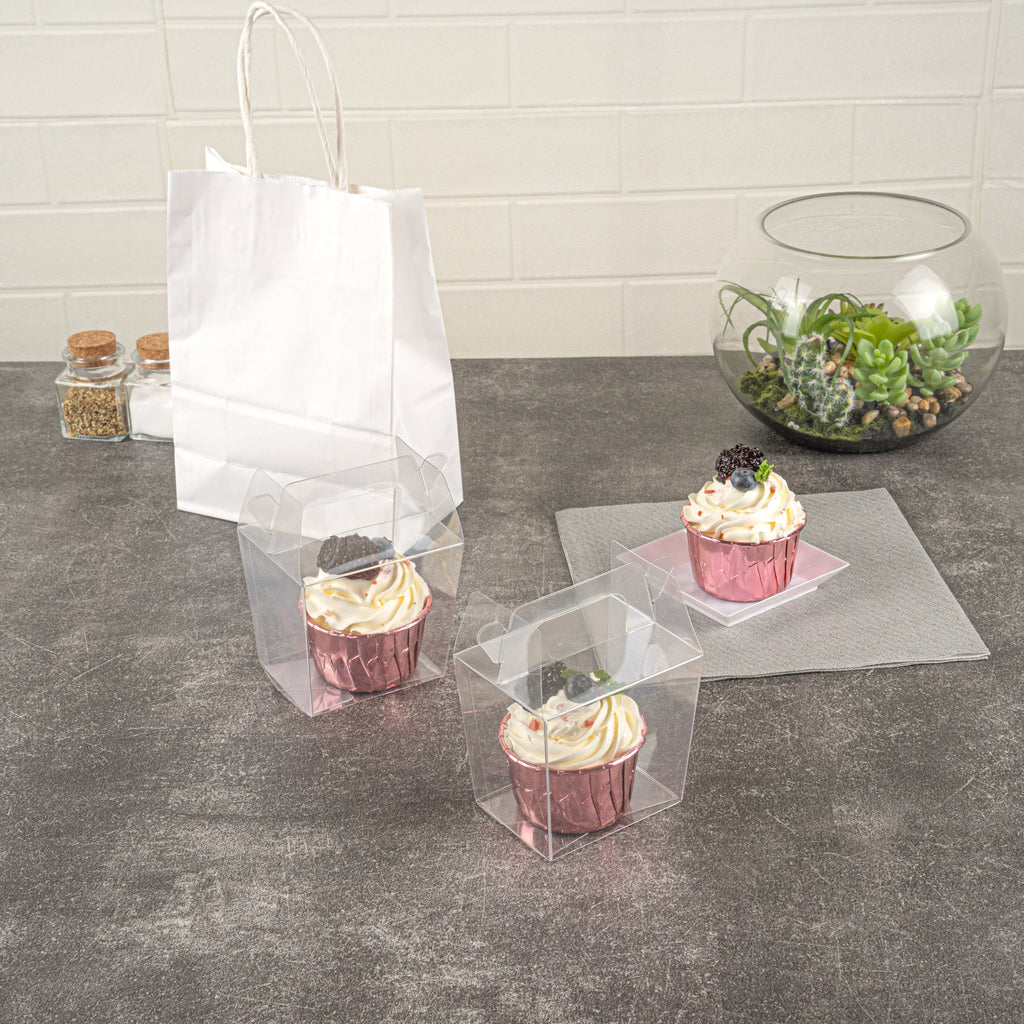 Sweet Vision Clear Plastic Take Out Box - with Handle - 3 1/4" x 2 1/2" x 4 1/2" - 100 count box
